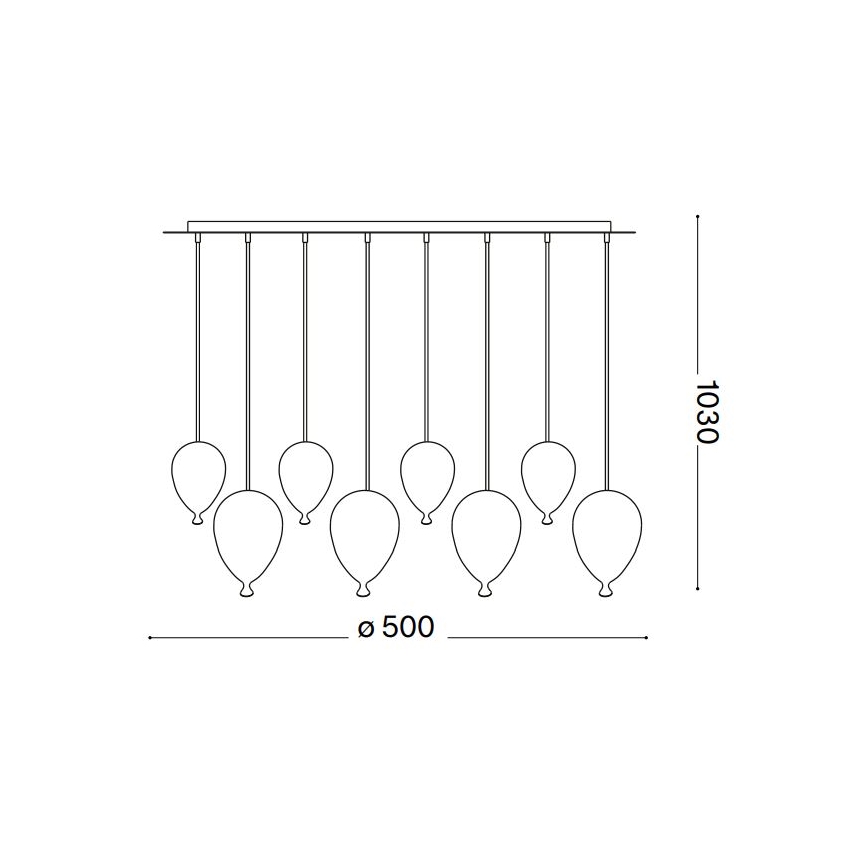 Ideal Lux - LED Lestenec na vrvici CLOWN 8xG9/3W/230V pr. 50 cm barven