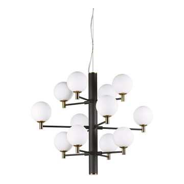 Ideal Lux - LED Lestenec na vrvici COPERNICO 12xG9/3W/230V pr. 71 cm črna