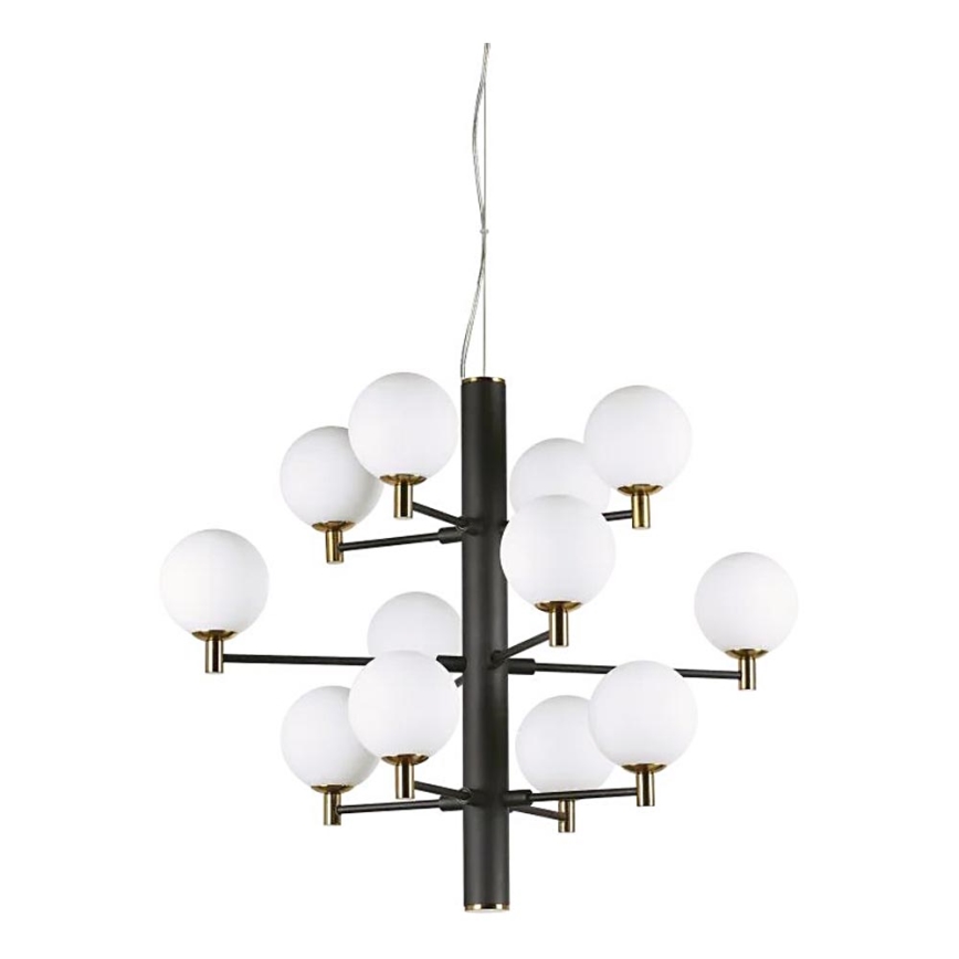 Ideal Lux - LED Lestenec na vrvici COPERNICO 12xG9/3W/230V pr. 71 cm črna