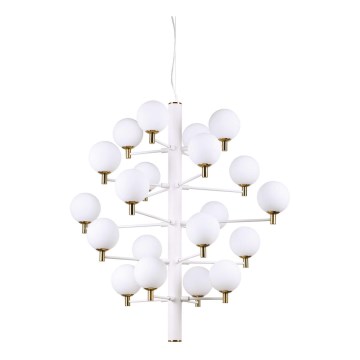 Ideal Lux - LED Lestenec na vrvici COPERNICO 20xG9/3W/230V pr. 86 cm bela