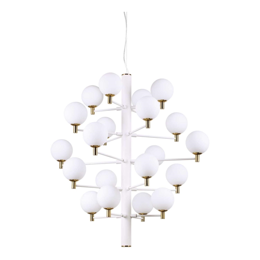 Ideal Lux - LED Lestenec na vrvici COPERNICO 20xG9/3W/230V pr. 86 cm bela