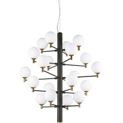Ideal Lux - LED Lestenec na vrvici COPERNICO 20xG9/3W/230V pr. 86 cm črna