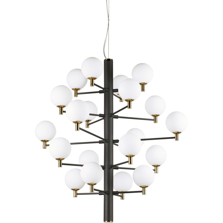 Ideal Lux - LED Lestenec na vrvici COPERNICO 20xG9/3W/230V pr. 86 cm črna