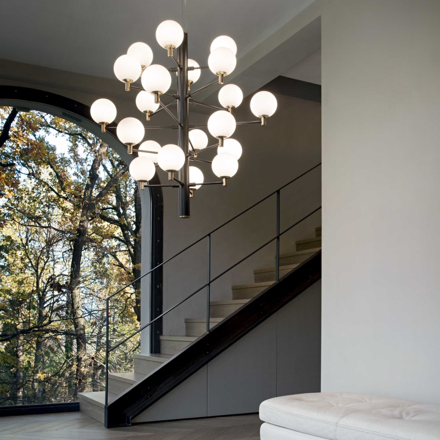 Ideal Lux - LED Lestenec na vrvici COPERNICO 20xG9/3W/230V pr. 86 cm črna