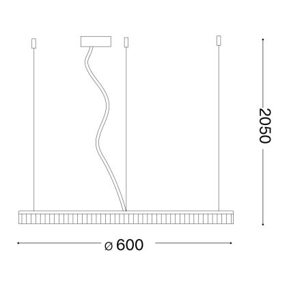 Ideal Lux - LED Lestenec na vrvici CROWN LED/30W/230V 3000K pr. 60 cm CRI 90 medenina