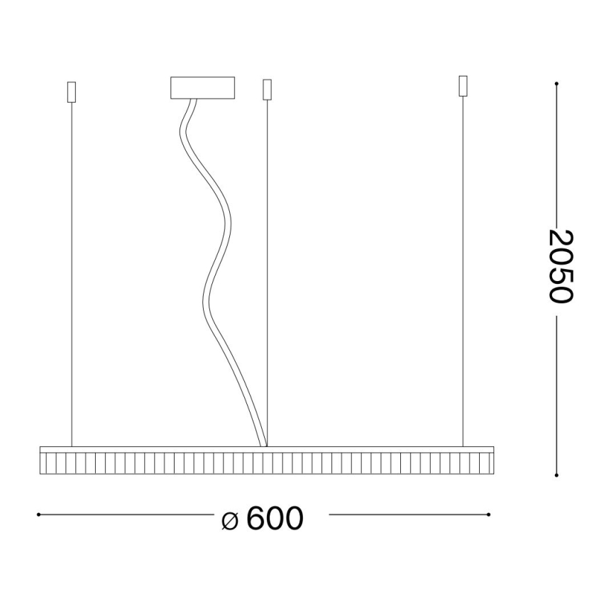 Ideal Lux - LED Lestenec na vrvici CROWN LED/30W/230V 3000K pr. 60 cm CRI 90 medenina
