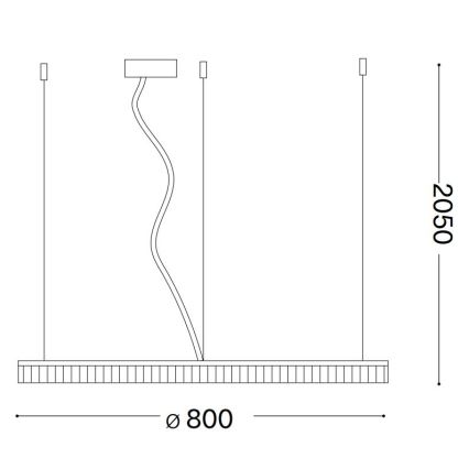 Ideal Lux - LED Lestenec na vrvici CROWN LED/42W/230V 3000K pr. 80 cm CRI 90 medenina