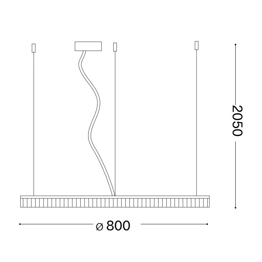 Ideal Lux - LED Lestenec na vrvici CROWN LED/42W/230V 3000K pr. 80 cm CRI 90 medenina