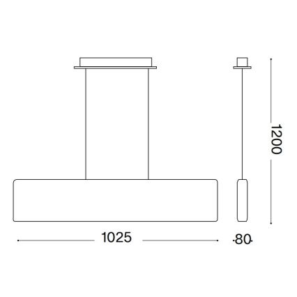 Ideal Lux - LED Lestenec na vrvici DESK LED/32W/230V 102,5 cm CRI 90 bela