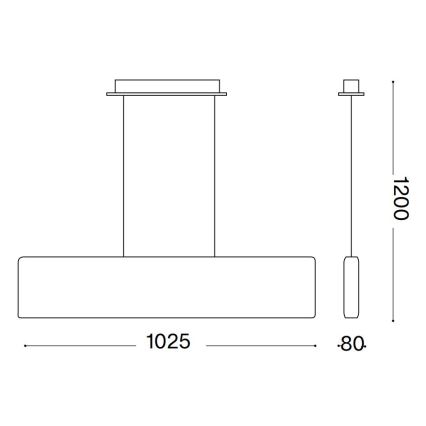 Ideal Lux - LED Lestenec na vrvici DESK LED/32W/230V 102,5 cm CRI 90 črna