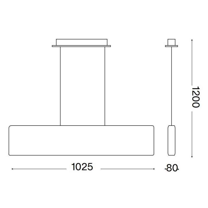 Ideal Lux - LED Lestenec na vrvici DESK LED/32W/230V 102,5 cm CRI 90 črna