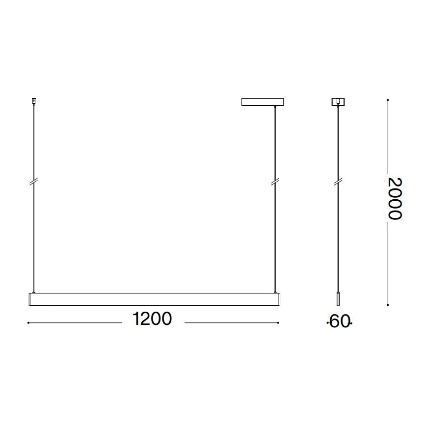 Ideal Lux - LED Lestenec na vrvici DESK LED/36W/230V 120 cm CRI 90 bela