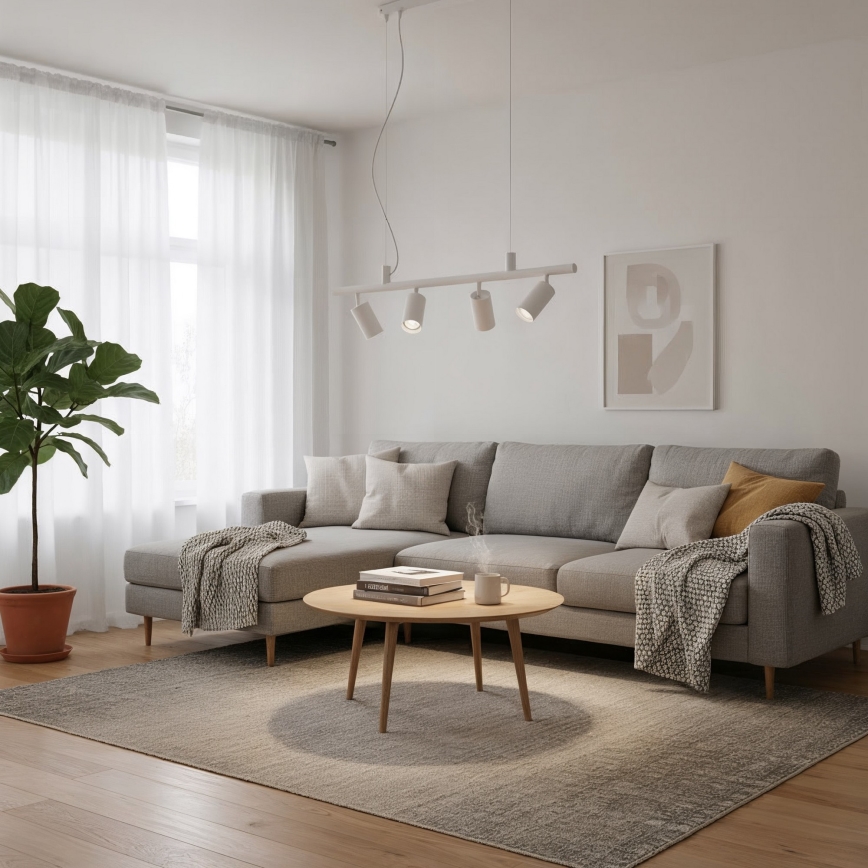 Ideal Lux - LED Lestenec na vrvici DYNAMITE 4xGU10/7W/230V CRI 90 bela