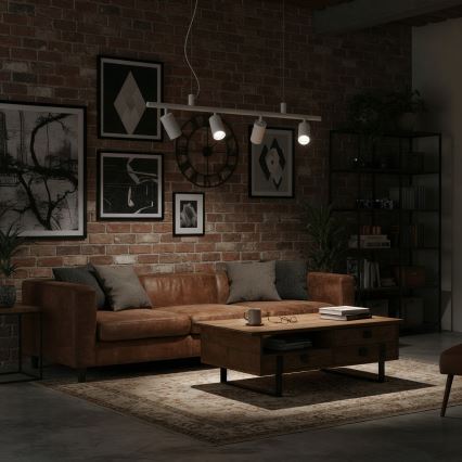 Ideal Lux - LED Lestenec na vrvici DYNAMITE 4xGU10/7W/230V CRI 90 bela