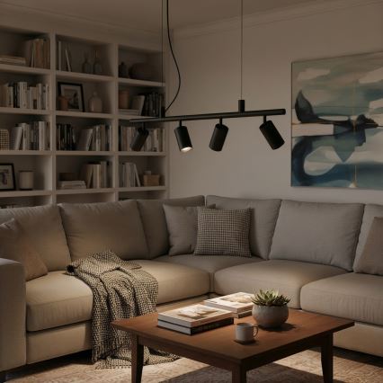 Ideal Lux - LED Lestenec na vrvici DYNAMITE 4xGU10/7W/230V CRI 90 črna