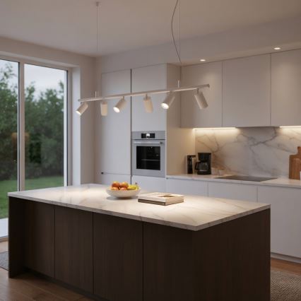 Ideal Lux - LED Lestenec na vrvici DYNAMITE 6xGU10/7W/230V CRI 90 bela