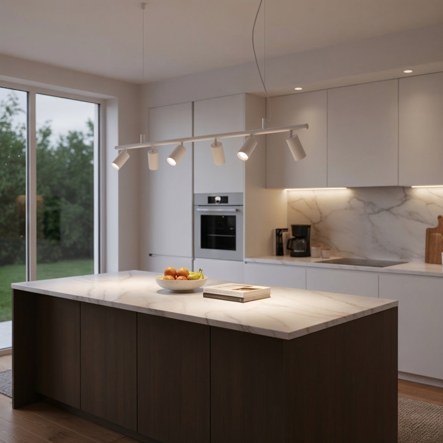 Ideal Lux - LED Lestenec na vrvici DYNAMITE 6xGU10/7W/230V CRI 90 bela