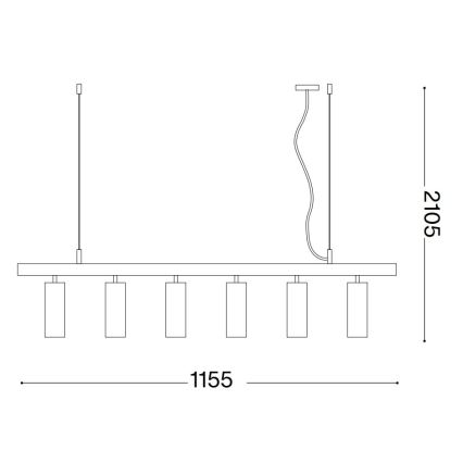 Ideal Lux - LED Lestenec na vrvici DYNAMITE 6xGU10/7W/230V CRI 90 bela