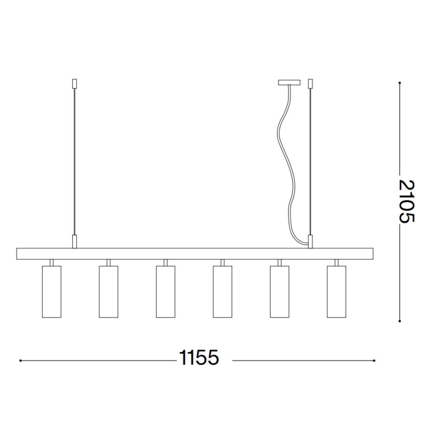 Ideal Lux - LED Lestenec na vrvici DYNAMITE 6xGU10/7W/230V CRI 90 bela