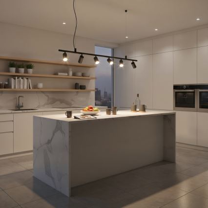 Ideal Lux - LED Lestenec na vrvici DYNAMITE 6xGU10/7W/230V CRI 90 črna