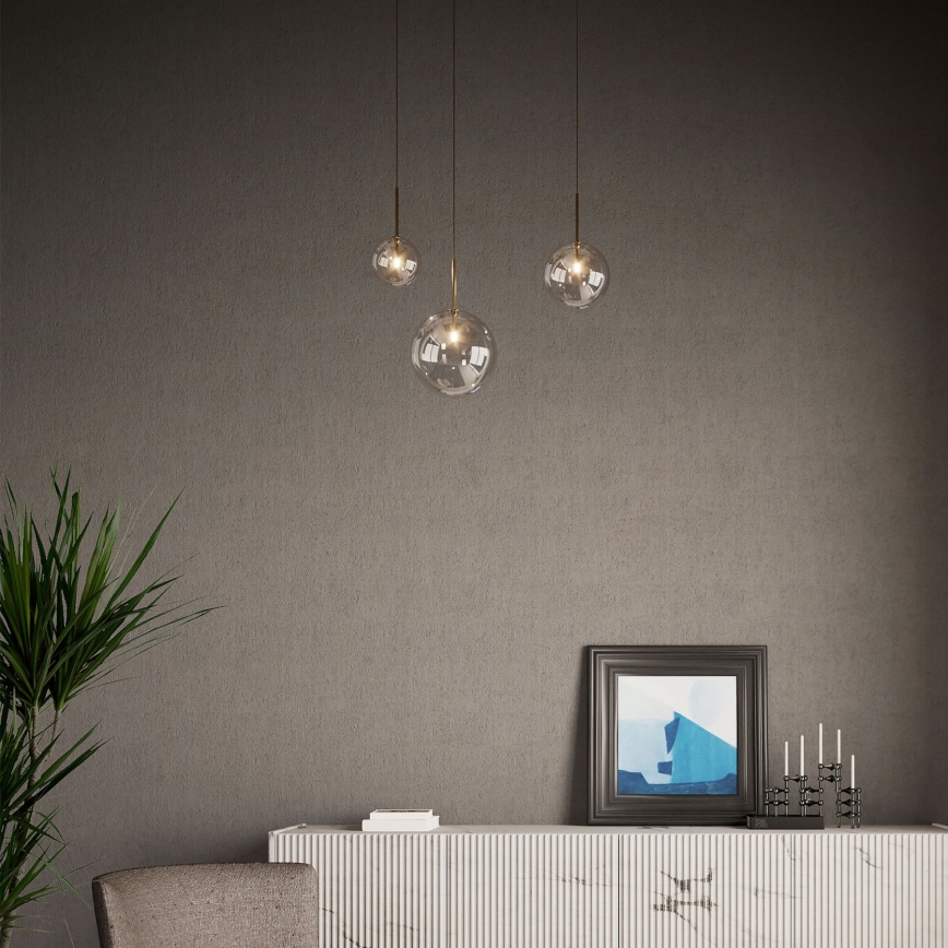 Ideal Lux - LED Lestenec na vrvici EQUINOXE 1xG4/2W/230V pr. 15 cm medenina/dimna
