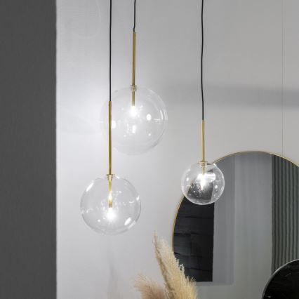 Ideal Lux - LED Lestenec na vrvici EQUINOXE 1xG4/2W/230V pr. 15 cm medenina/prozorna
