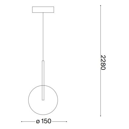 Ideal Lux - LED Lestenec na vrvici EQUINOXE 1xG4/2W/230V pr. 15 cm medenina/prozorna