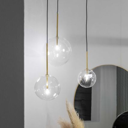 Ideal Lux - LED Lestenec na vrvici EQUINOXE 1xG4/2W/230V pr. 15 cm medenina/prozorna