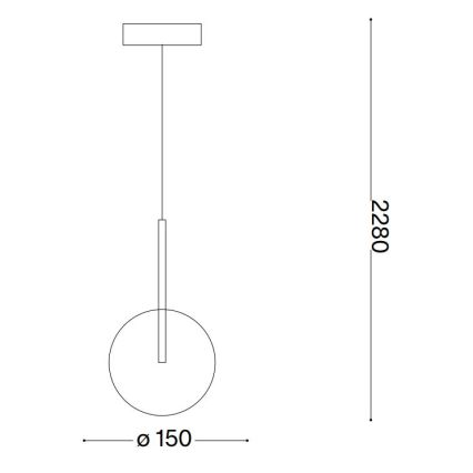 Ideal Lux - LED Lestenec na vrvici EQUINOXE 1xG4/2W/230V pr. 15 cm medenina/prozorna