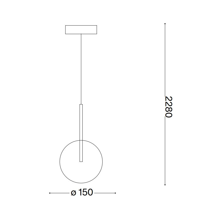 Ideal Lux - LED Lestenec na vrvici EQUINOXE 1xG4/2W/230V pr. 15 cm medenina/prozorna