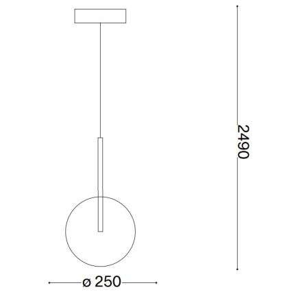Ideal Lux - LED Lestenec na vrvici EQUINOXE 1xG4/2W/230V pr. 25 cm medenina/dimna