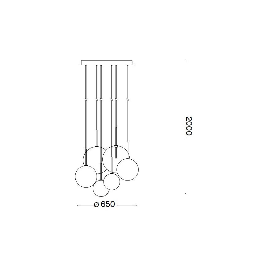Ideal Lux - LED Lestenec na vrvici EQUINOXE 6xG4/2W/230V pr. 65 cm sijajni krom/dimna