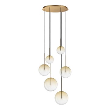 Ideal Lux - LED Lestenec na vrvici EQUINOXE 6xG4/2W/230V pr. 65 cm medenina/dimna