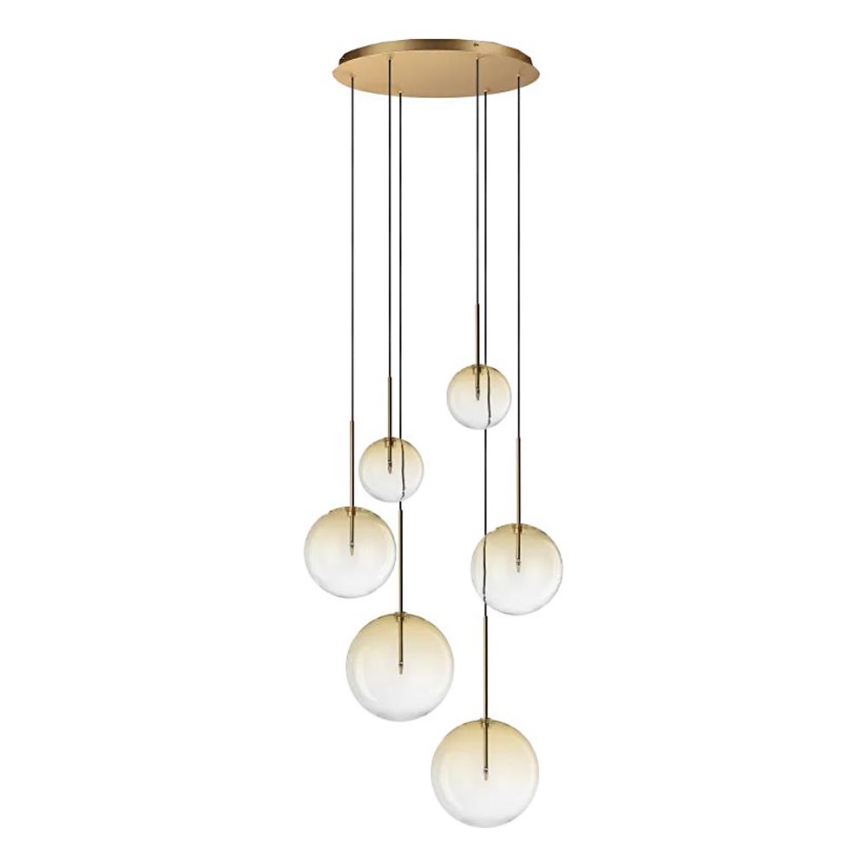 Ideal Lux - LED Lestenec na vrvici EQUINOXE 6xG4/2W/230V pr. 65 cm medenina/dimna