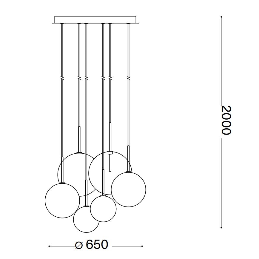 Ideal Lux - LED Lestenec na vrvici EQUINOXE 6xG4/2W/230V pr. 65 cm medenina/prozorna