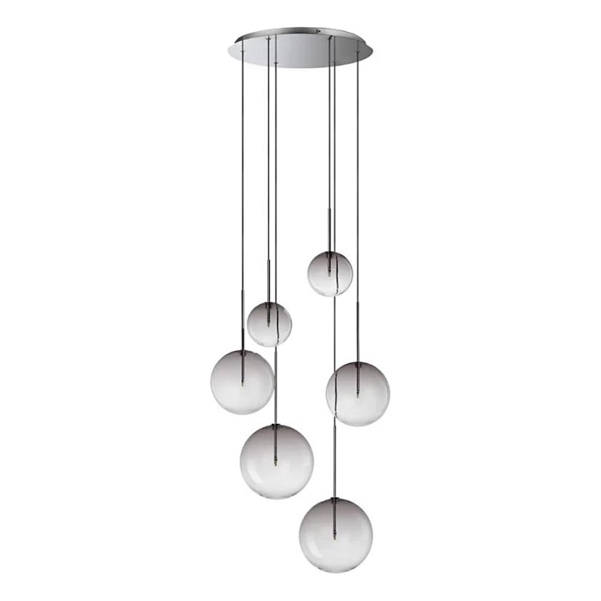 Ideal Lux - LED Lestenec na vrvici EQUINOXE 6xG4/2W/230V pr. 65 cm sijajni krom/dimna