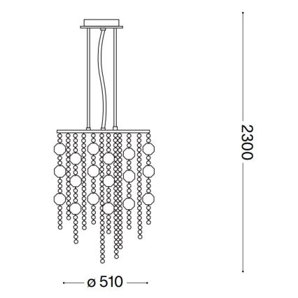 Ideal Lux - LED Kristalni lestenec na vrvici EVASIONE 10xG9/3W/230V pr. 51 cm sijajni krom