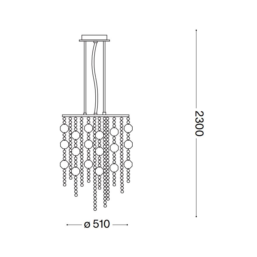 Ideal Lux - LED Kristalni lestenec na vrvici EVASIONE 10xG9/3W/230V pr. 51 cm sijajni krom