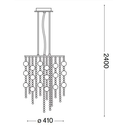 Ideal Lux - LED Kristalni lestenec na vrvici EVASIONE 8xG9/3W/230V pr. 41 cm sijajni krom