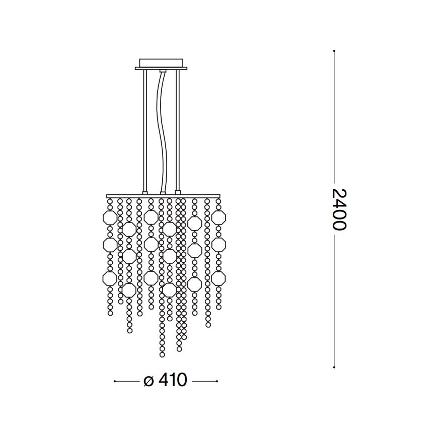 Ideal Lux - LED Kristalni lestenec na vrvici EVASIONE 8xG9/3W/230V pr. 41 cm sijajni krom