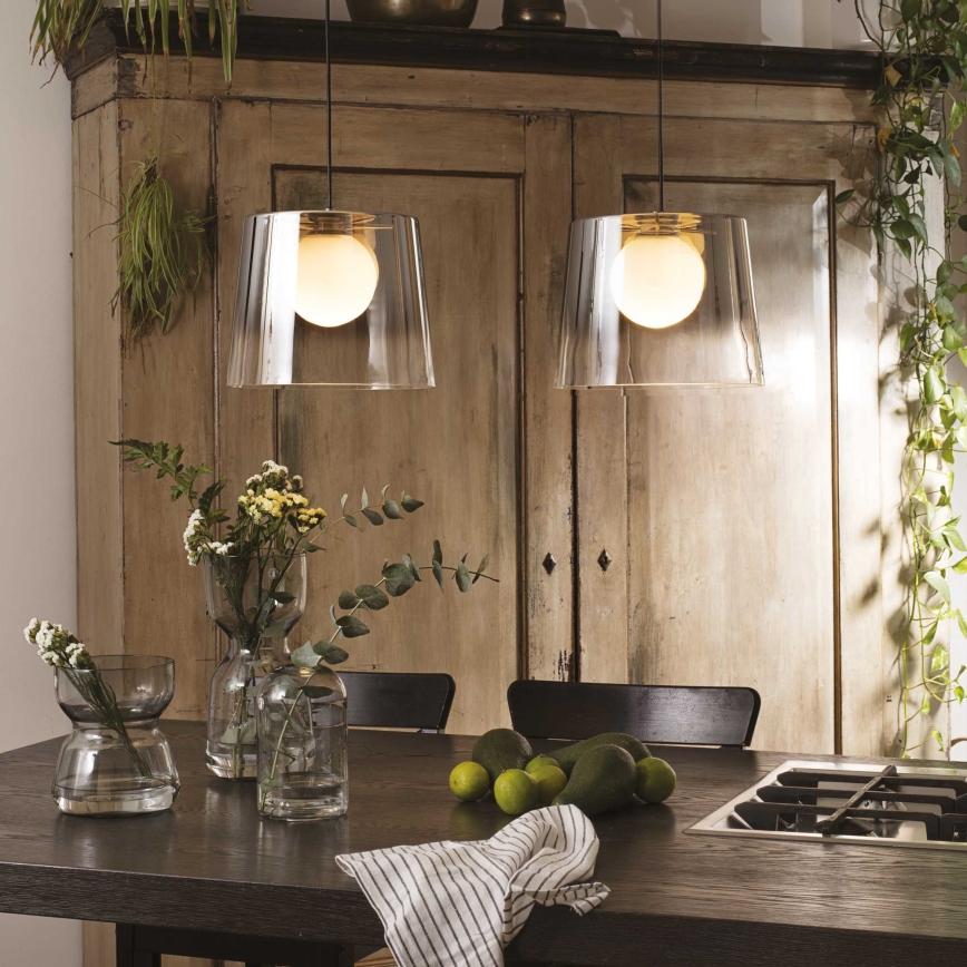Ideal Lux - LED Lestenec na vrvici FADE 1xG9/3W/230V pr. 27,3 cm zlata/dimna