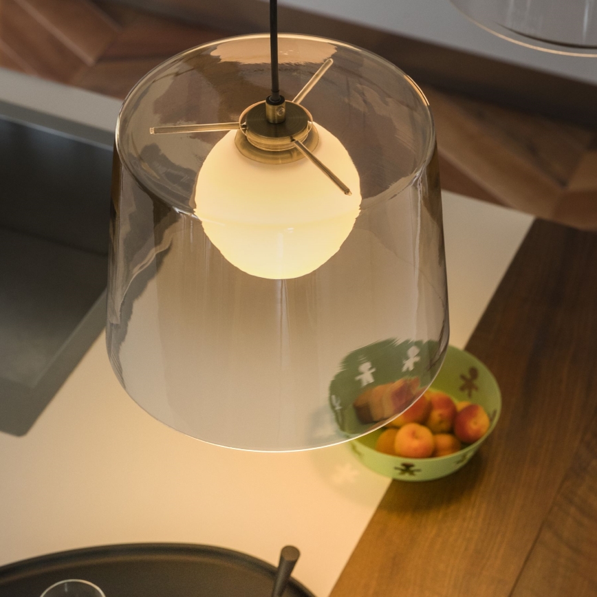 Ideal Lux - LED Lestenec na vrvici FADE 1xG9/3W/230V pr. 27,3 cm zlata/dimna