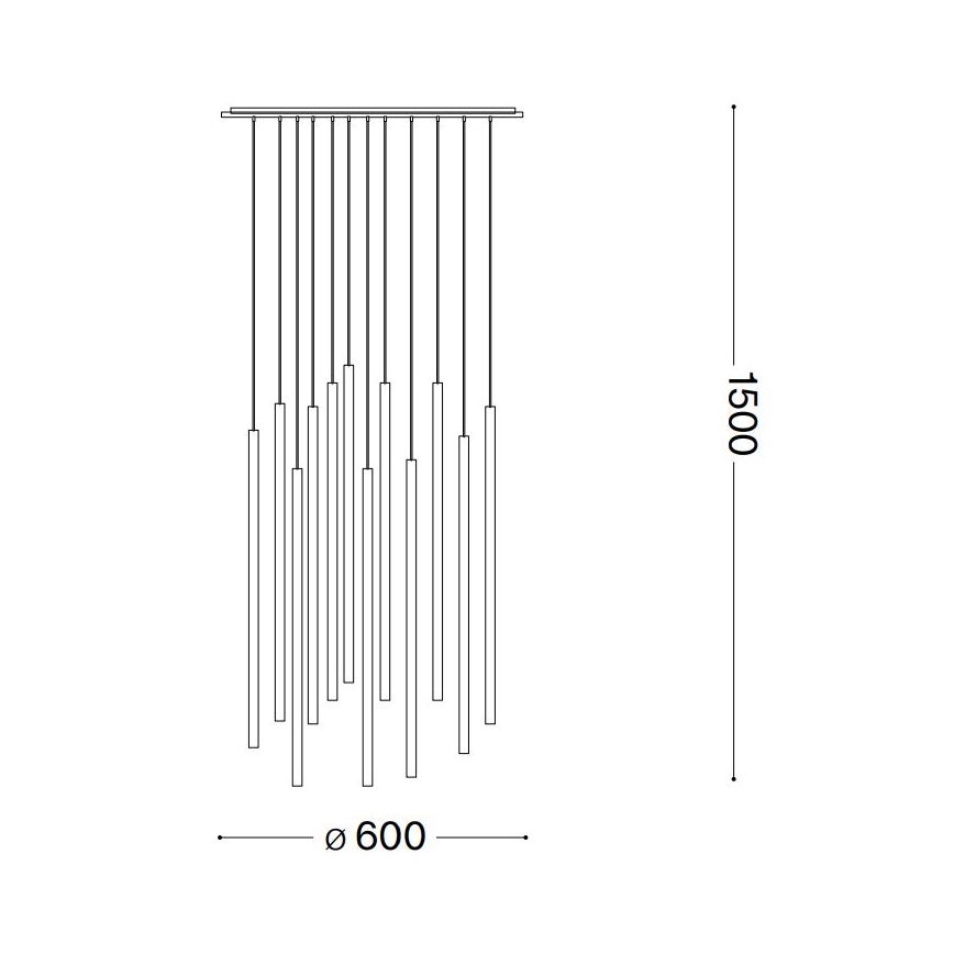 Ideal Lux - LED Lestenec na vrvici FILO LED/25W/230V medenina