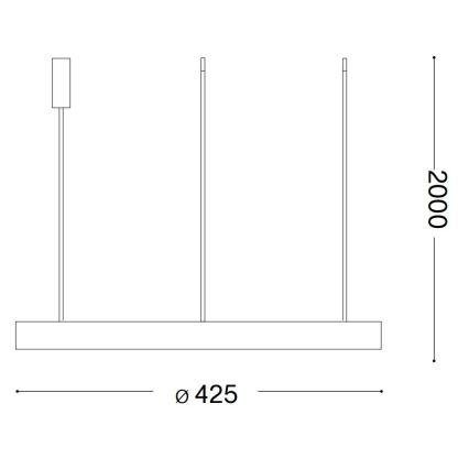 Ideal Lux - LED Lestenec na vrvici GEMINI LED/38W/230V pr. 42,5 cm CRI 90 črna
