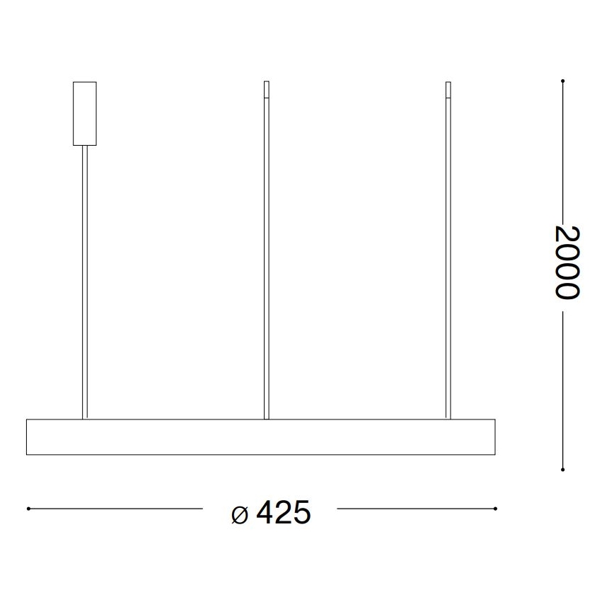 Ideal Lux - LED Lestenec na vrvici GEMINI LED/38W/230V pr. 42,5 cm CRI 90 črna