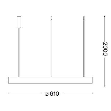 Ideal Lux - LED Lestenec na vrvici GEMINI LED/48W/230V pr. 61 cm CRI 90 zlata