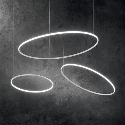 Ideal Lux - LED Lestenec na vrvici HULAHOOP LED/28W/230V 3000K pr. 61 cm CRI 90 bela