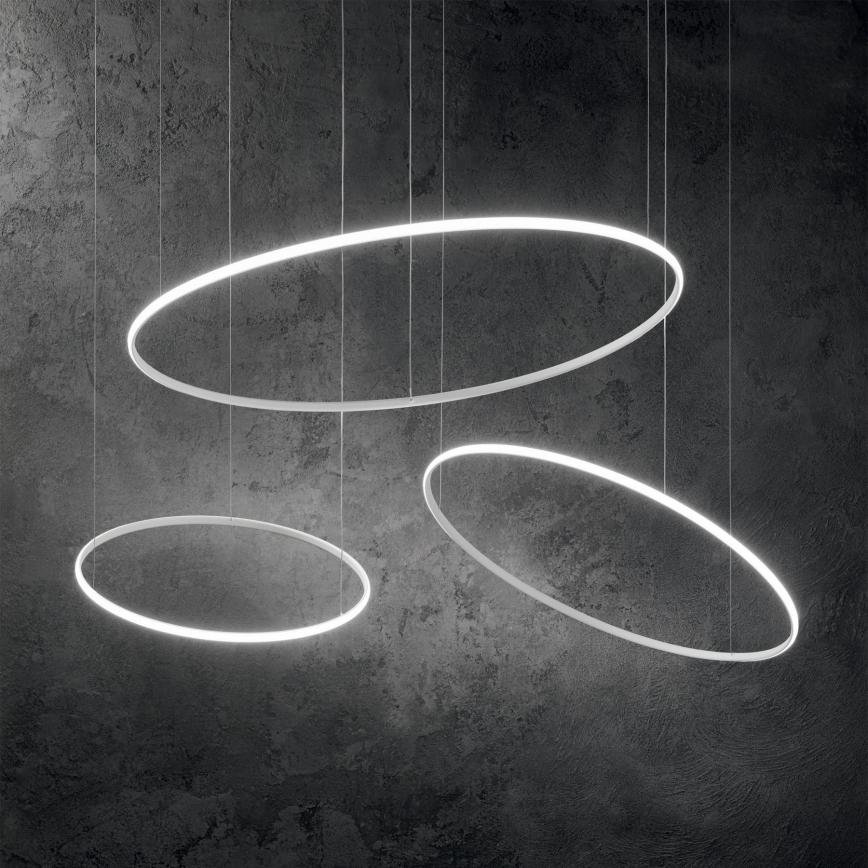 Ideal Lux - LED Lestenec na vrvici HULAHOOP LED/28W/230V 3000K pr. 61 cm CRI 90 bela