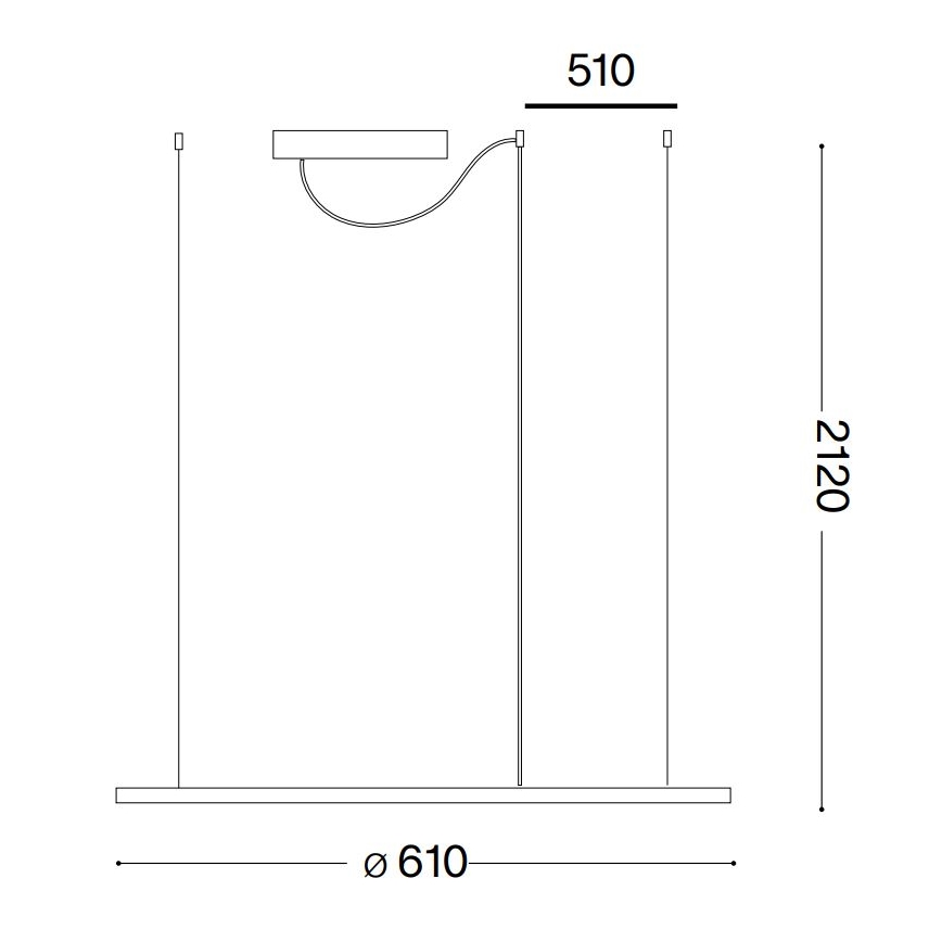 Ideal Lux - LED Lestenec na vrvici HULAHOOP LED/28W/230V 3000K pr. 61 cm CRI 90 bela