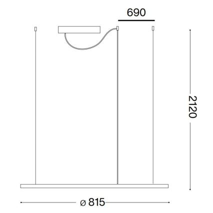 Ideal Lux - LED Lestenec na vrvici HULAHOOP LED/39W/230V 3000K pr. 81,5 cm CRI 90 bela